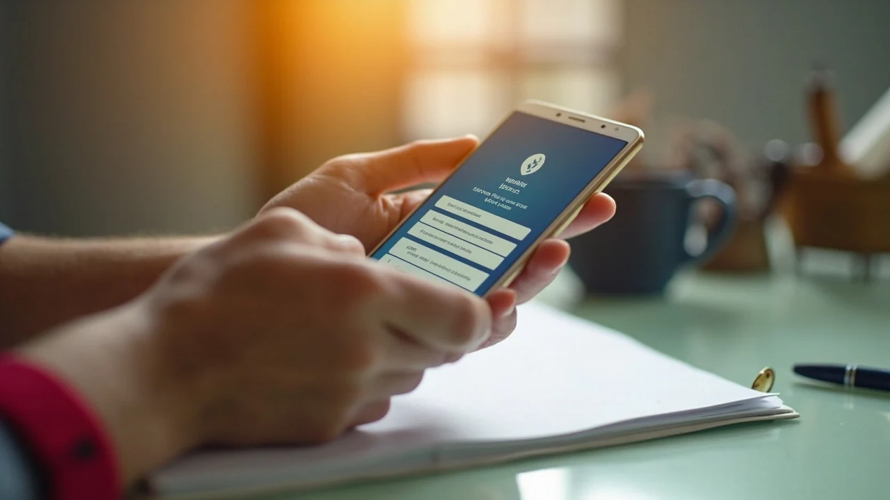 Secure UPI deposit confirmation on a smartphone beside a cricket notebook